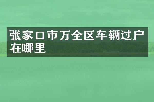 张家口市万全区车辆过户在哪里