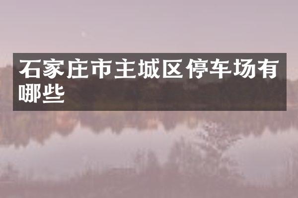 石家庄市主城区停车场有哪些