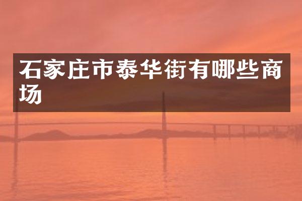 石家庄市泰华街有哪些商场