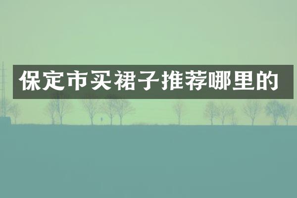 保定市买裙子推荐哪里的