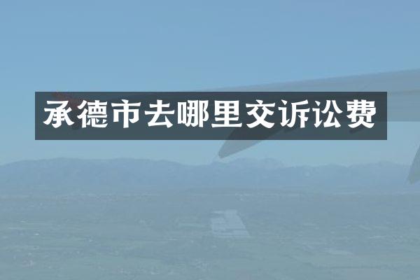 承德市去哪里交诉讼费