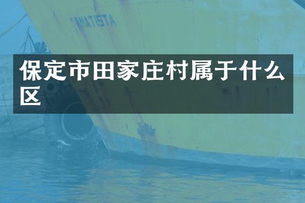 保定市田家庄村属于什么区