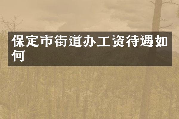 保定市街道办工资待遇如何