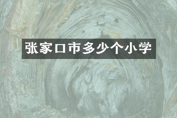 张家口市多少个小学