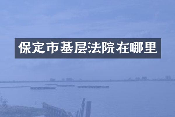 保定市基层法院在哪里