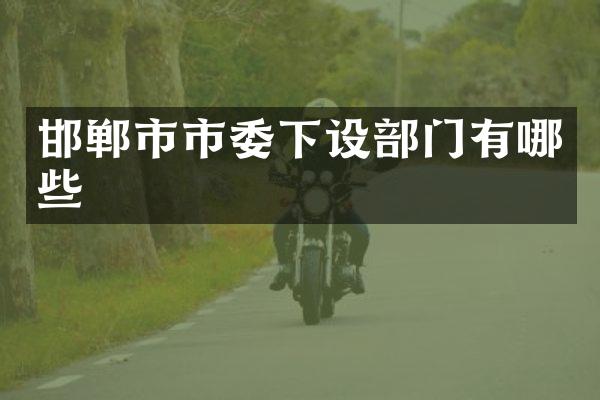 邯郸市市委下设部门有哪些