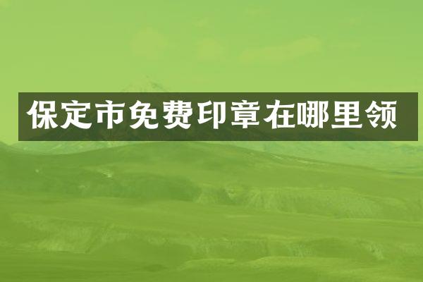 保定市免费印章在哪里领