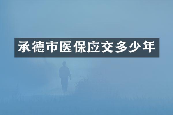 承德市医保应交多少年