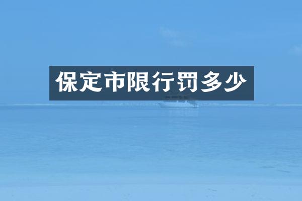 保定市限行罚多少