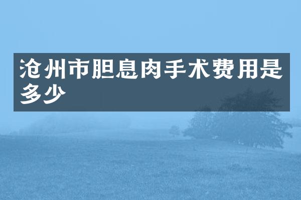 沧州市胆息肉手术费用是多少
