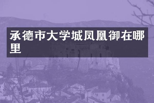 承德市大学城凤凰御在哪里