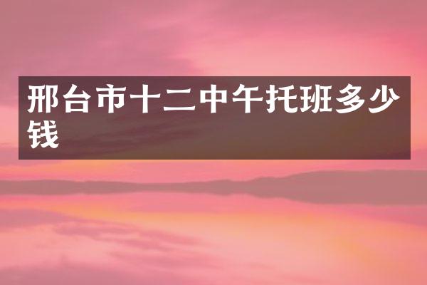 邢台市十二中午托班多少钱