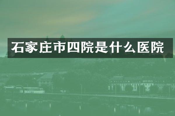 石家庄市四院是什么医院