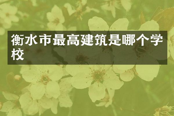 衡水市最高建筑是哪个学校