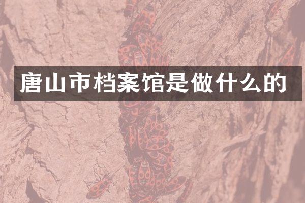 唐山市档案馆是做什么的