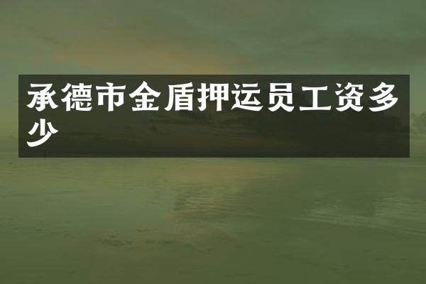 承德市金盾押运员工资多少