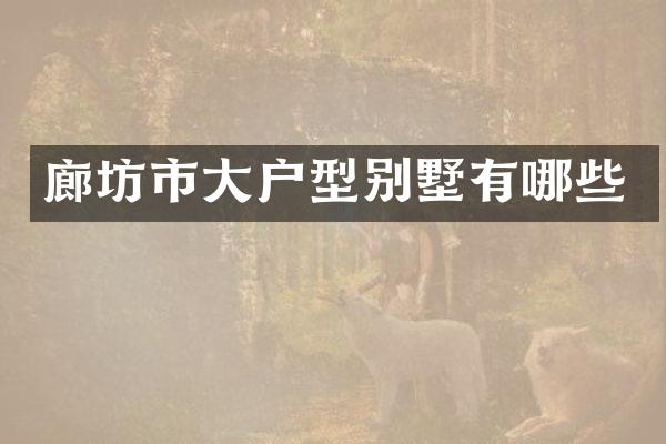 廊坊市大户型别墅有哪些