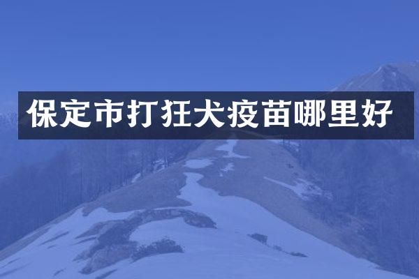 保定市打狂犬疫苗哪里好