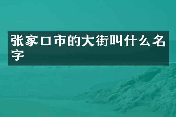 张家口市的大街叫什么名字