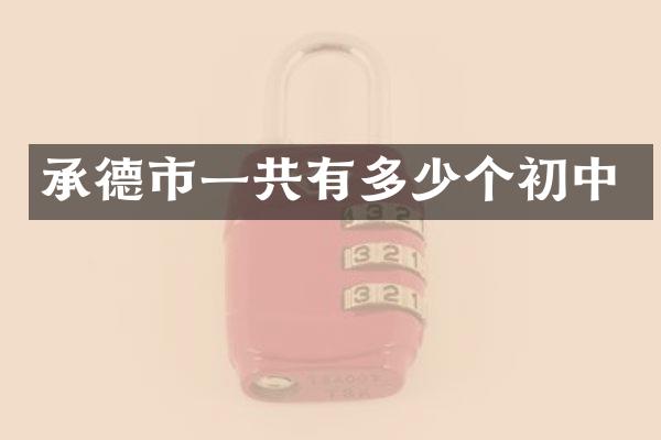 承德市一共有多少个初中