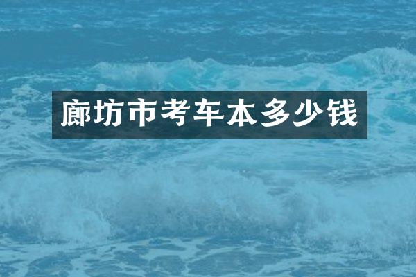 廊坊市考车本多少钱