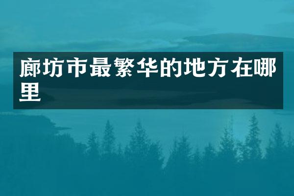 廊坊市最繁华的地方在哪里