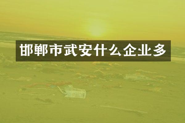 邯郸市武安什么企业多