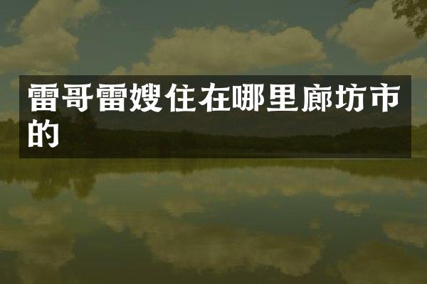 雷哥雷嫂住在哪里廊坊市的
