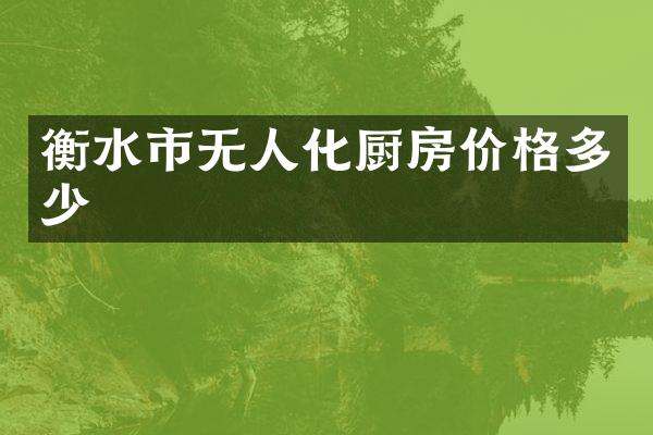 衡水市无人化厨房价格多少