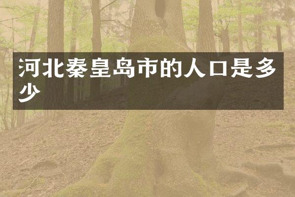 河北秦皇岛市的人口是多少