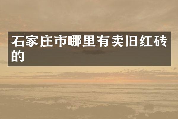 石家庄市哪里有卖旧红砖的