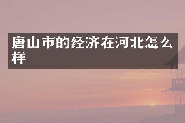 唐山市的经济在河北怎么样