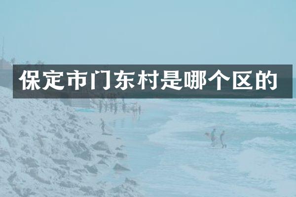 保定市门东村是哪个区的