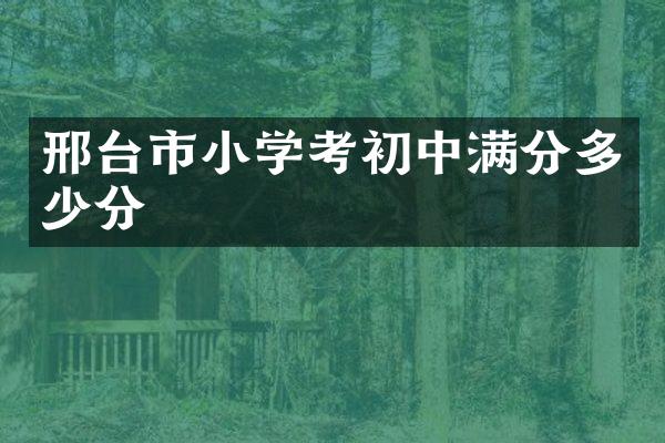 邢台市小学考初中满分多少分