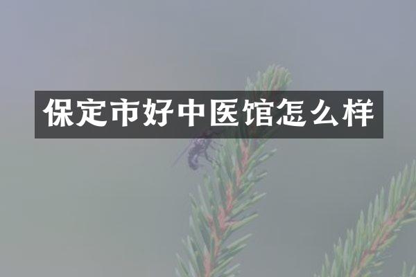 保定市好中医馆怎么样