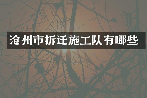 沧州市拆迁施工队有哪些