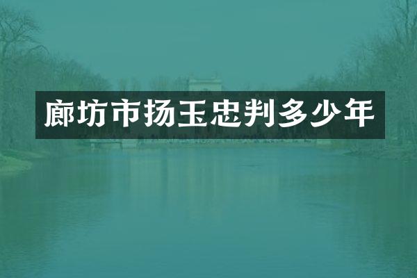 廊坊市扬玉忠判多少年