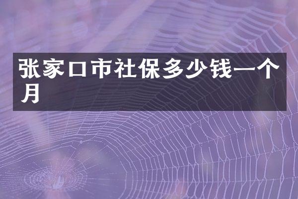 张家口市社保多少钱一个月