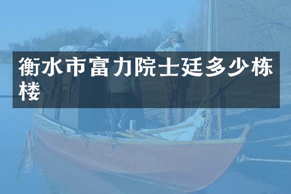 衡水市富力院士廷多少栋楼