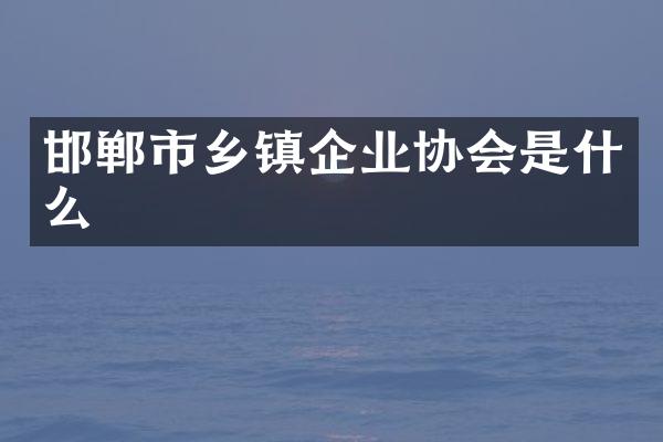 邯郸市乡镇企业协会是什么