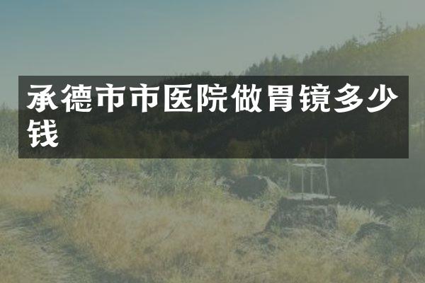 承德市市医院做胃镜多少钱