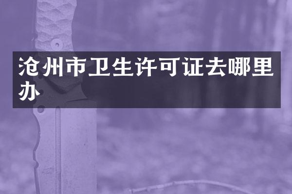 沧州市卫生许可证去哪里办