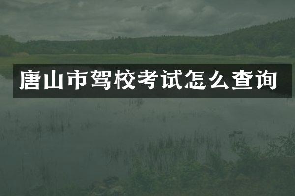 唐山市驾校考试怎么查询