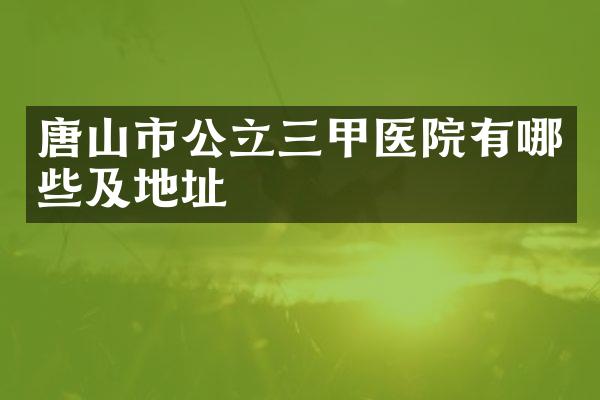 唐山市公立三甲医院有哪些及地址