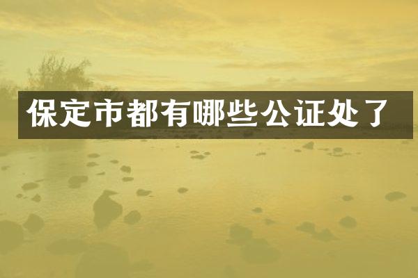 保定市都有哪些公证处了