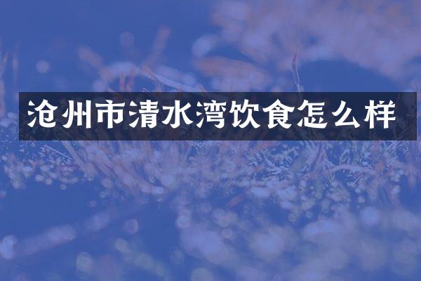 沧州市清水湾饮食怎么样
