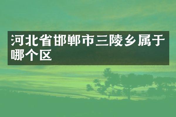 河北省邯郸市三陵乡属于哪个区