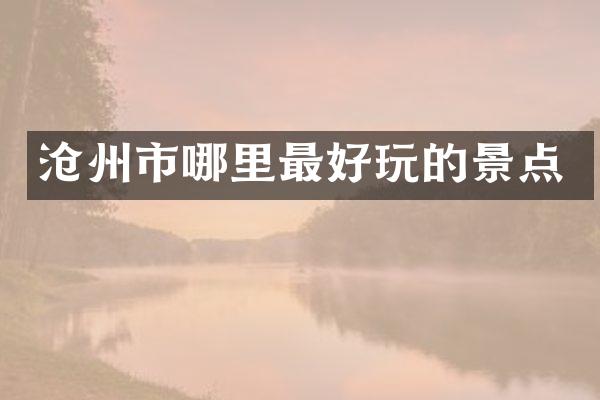 沧州市哪里最好玩的景点