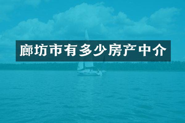 廊坊市有多少房产中介