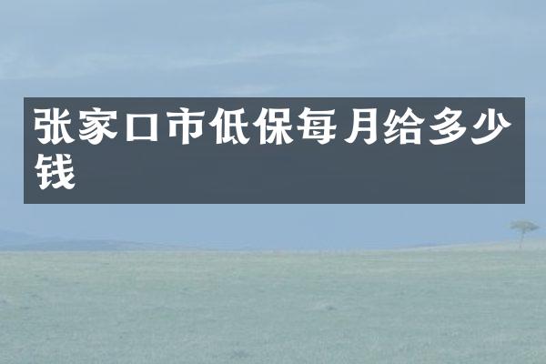 张家口市低保每月给多少钱